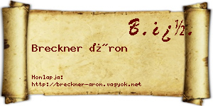 Breckner Áron névjegykártya